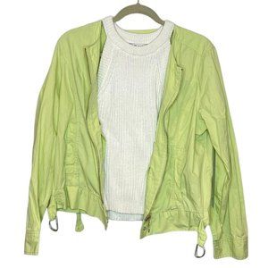 Susan Bristol VTG lime green lightweight full zip jacket